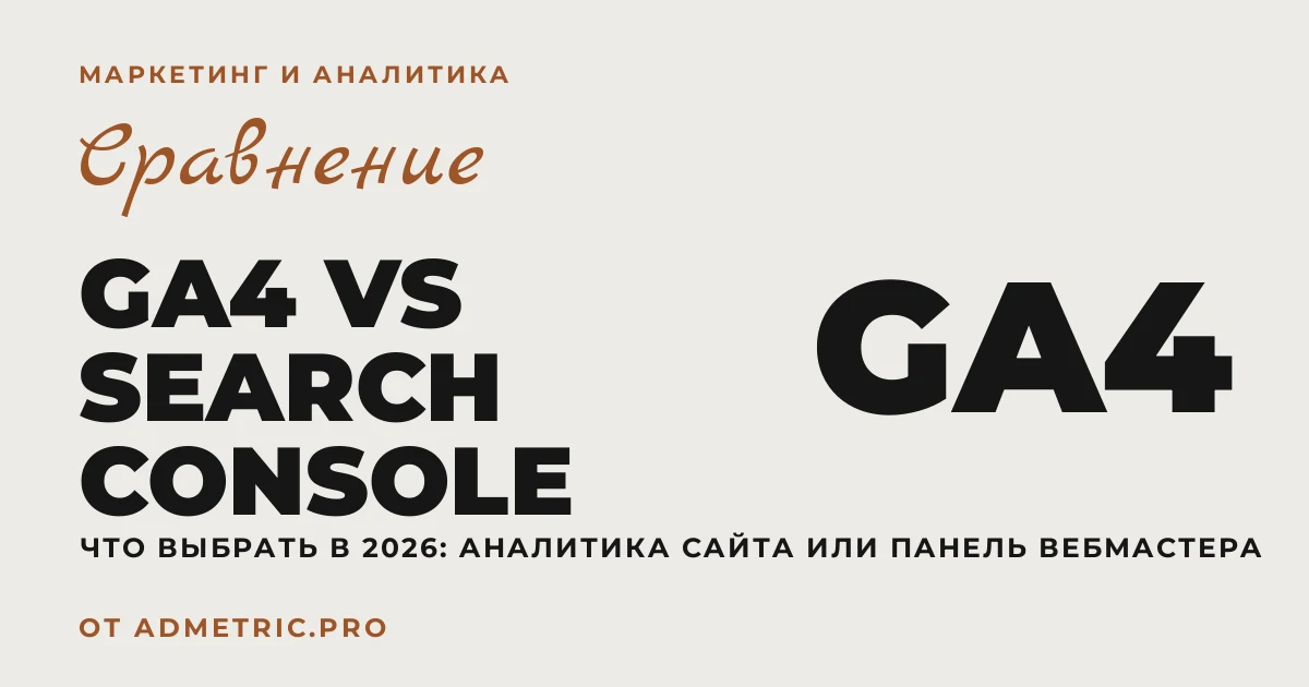 GA4 vs Google Search Console: что выбрать в 2026